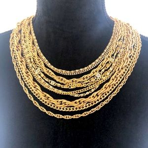 Chunky 10 link choker necklace